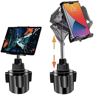 leChivée Car Phone Holder Cup Holder, Car Cup Tablet Holder Universal Car Phone Tablet Mount with Extendable Neck for iPad Pro Air Mini, Samsung Galaxy Tabs, iPhone, More 4-13" Cell Phones and Tablets