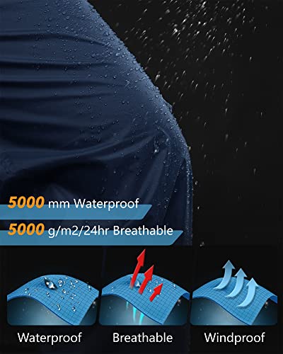 33,000ft Men's Rain Pants, Waterproof Rain Over Pants, Windproof Outdoor Pants for Hiking, Fishing3