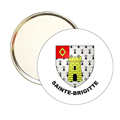 ROUND MIRROR. HERALDIC SHIELD SAINTE-BRIGITTE MORBIHAN FRANCE