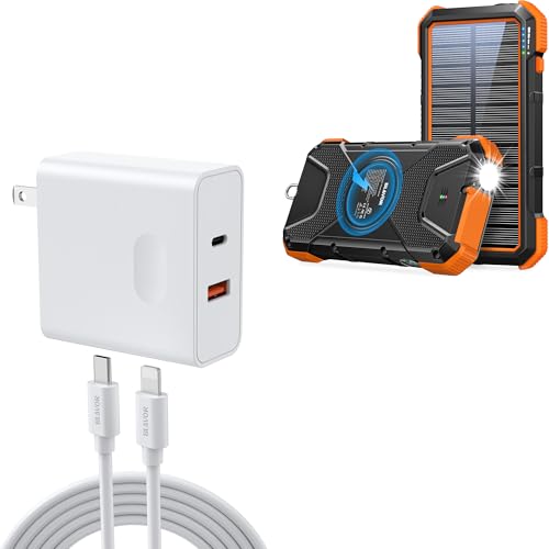 BLAVOR 20,000mAh Solar Wireless Charger Power Bank+USB C Wall Charger 20W Dual Port Fast Charger with Cable