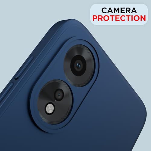 Image of Outlouders Back Cover for Oppo A38 4G / Oppo A18 4G | Camera Protection | Durable Soft Matte Silicone Bumper Case (Blue)