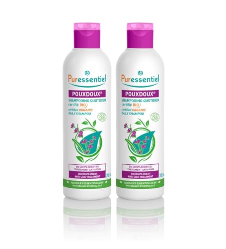 Puressentiel - Anti Poux - Shampoing Pouxdoux - Certifié Bio - Idéal en complément du traitement anti-poux - Usage quotidien - 2 x 200 ml