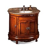 Ove Decors Victoria 36-in Light Cherry Single Sink Bathroom Vanity with, Warm Beige Granite Top
