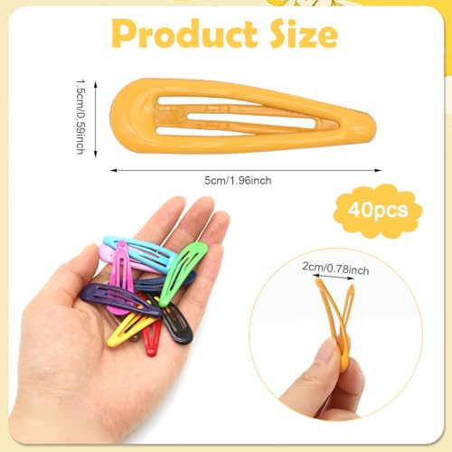 Image of PATPAT 40Pcs Cute Hair Clips for Girls Kids, Colorful Alloy Bangs Hair Pins for Girls with Mesh Drawstring Bag
