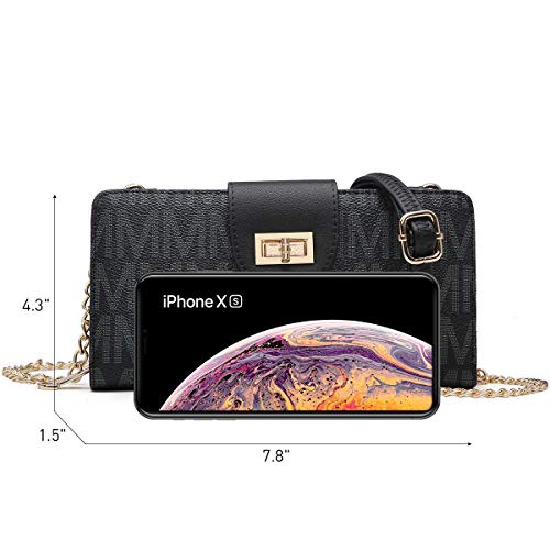MKP-Women-Fashion-Small-Crossbody-Shoulder-Bags-Cell-Phone-Purse-Wallet-Clutch-Bag-Credit-Card-Holder-Clutch-Wallets-wRemovable-Strap-Black