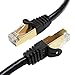 Tera Grand - Premium CAT7 Double Shielded 10 Gigabit 600MHz Ethernet Patch Cable for Modem Router LAN Network, Gold Plated Shielded RJ45 Connectors, 25 ft Black