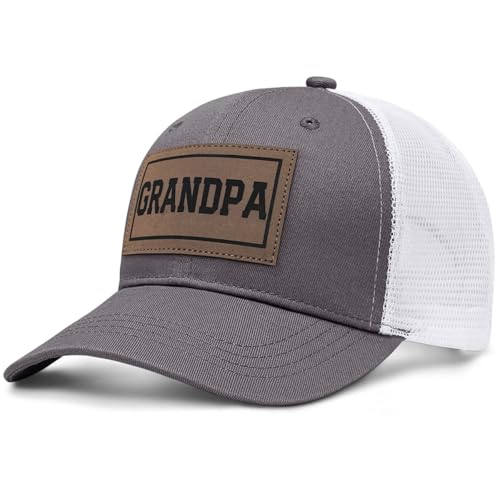 Image of Fathers Day Dad Papa Gifts from Daughter Son Wife, Unique Men's Hat for Dad Grandpa Husband, Leather Pattern Baseball Cap