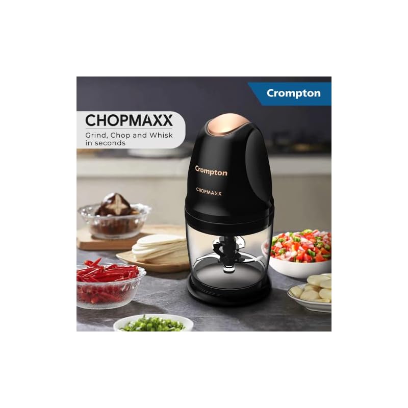 Crompton ChopMaxx Electric Vegetable Chopper | 300 Watts Motors | Twin S-Shaped Ninja blades | 800 ml see through bowl - Image 3