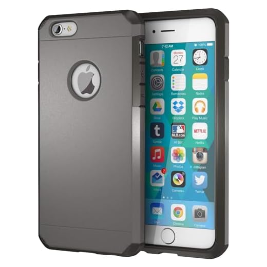 ImpactStrong for iPhone 6 / iPhone 6s Case Heavy Duty Dual Layer Protection Cover (Gun Metal)