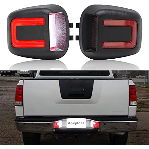 Aexploer LED License Plate Lights Tag Lights Compatible with Frontier 2007-2019,for Titan/Xterra 2007-2015,for Armada 2008-2015,for Equator 2009-2012 18 SMD 6500K White Red LED Tag Lights Cover