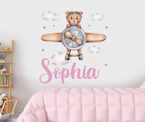 Vinilo Decorativo Infantil Personalizado Osito Avión miniatura 4