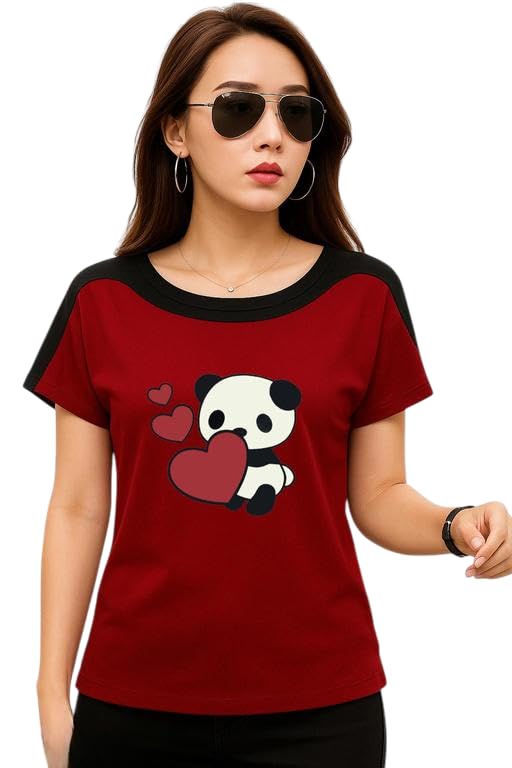 FASHIONCARNIVE Women's Graphic Print Cotton Blend Regular Fit Short Sleeve Casual Stretchable Quick Dry Crew Neck T-Shirt Top for Birthday, Date Night, Vacation, New Year-picture-12