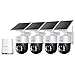 SOLIOM Security Cameras Wireless Outdoor,8MP Ultra HD for Day and Night, No Subscription,Built in Radar,Solar Powered Cameras for Home Security, 360° Pan Tilt Auto Tracking,5G & 2.4G WiFi, 4-Cam Kit