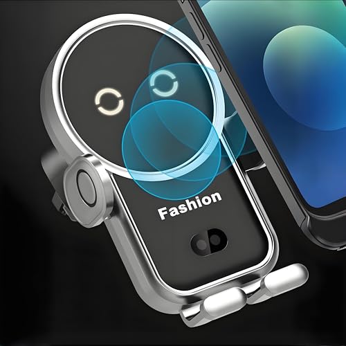 Cell Phone Holder Wireless car Charger,15W Auto Clamping Phone Holders for Your car fit for iPhone 16 15 14 13 12 Mini Pro Max 11 XR, Samsung Galaxy S24 Ultra S23 S22 S21+ Note 20 (Silver) - image 2