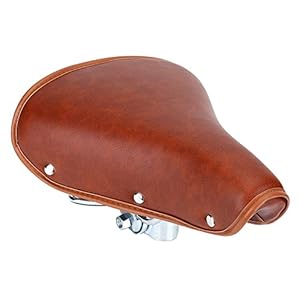 VGEBY Bike Seat, Comfortable Bike Saddle Shock-resistant Retro PU Leather Bicycle Bike Saddle Brown For Mountain Road Bikes
