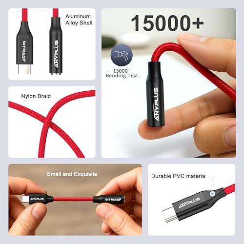 image for ANYPLUS USB C to 3.5mm Audio Adapter,1PCS-Type C to 3.5mm Female Headp