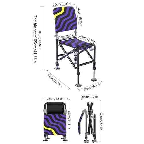 Chaise de pêche pliante pour randonnée en plein air et bivouac - 6