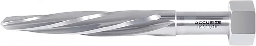 Accusize Industrial Tools Escariador de puente de 1116 '', vástago hexagonal, flautas espirales Hss que alinean los escariadores, escariadores de
