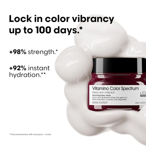 Image of L'Oreal Professionnel Paris Vitamino Color Spectrum Mask for colored hair | Moisturizing mask that Protects Color from fading | Locks dye inside the fibre| Ferulic acid + Citric acid, 250ml