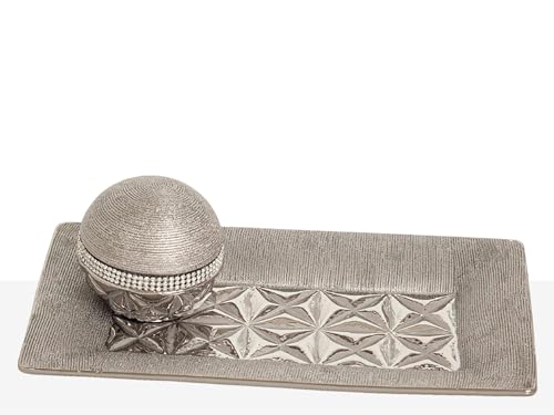 Centro ceramica plateado argenté pour centre de table élégant