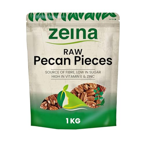 Zeina Pecan Pieces (1Kg) - Naturally Gluten-Free and Vegan Approved Pecan Nut Pieces with Fibre Minerals and Vitamin E