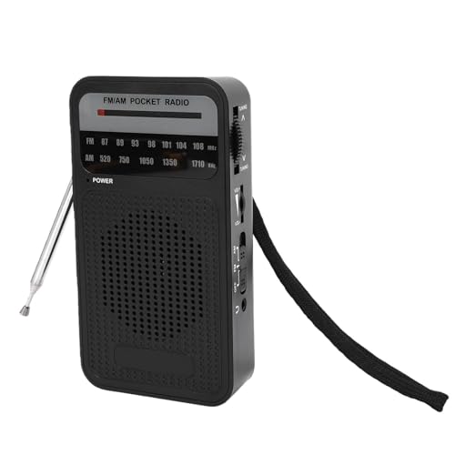 Annadue Radio Portátil Am FM, Chip Antiinterferencias, Antena Giratoria de 360 ​​Grados, Altavoz Grande, Conector para Auriculares, para Noticias Musicales y Deportes
