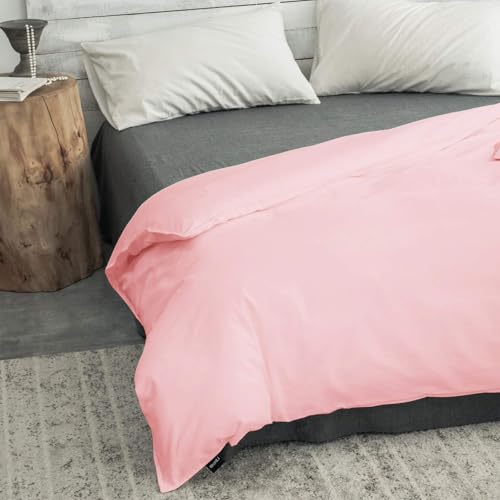 Image of ZonLi Duvet Cover for Weighted Blanket - Light Pink, 60'' x 80'', Breathable Soft Queen Size Removable Cooling Comforter Cover for All Season