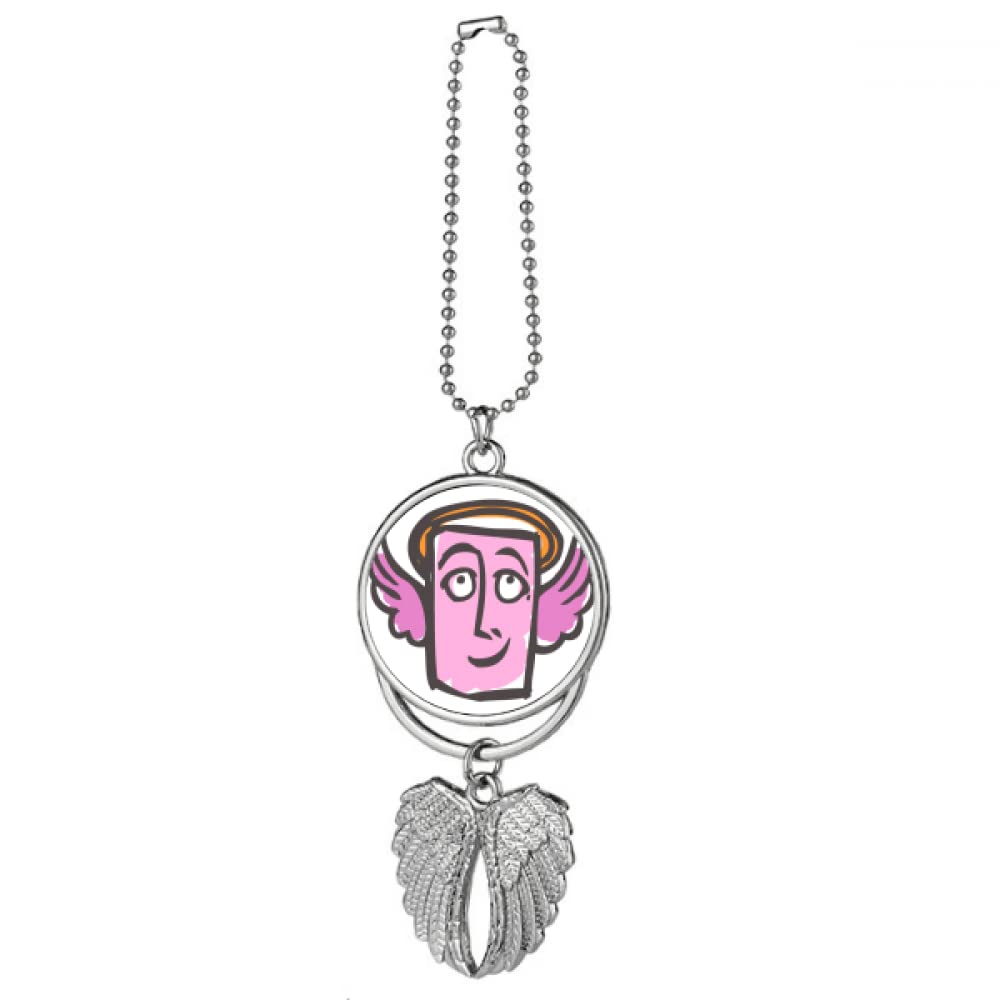 Angel Face Sketch Happy Silver Wing Car Pendant Decoration
