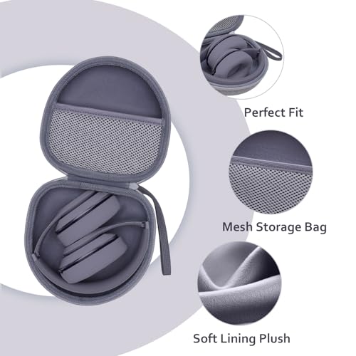 Image of Headphone Headset Case for JLab JBuds Lux ANC /JLab Go Lux ANC /Beats /JBL /TOZO /BERIBES /Picun /KVIDIO Noise Cancelling Over-Ear Foldable Headphone (Gray)
