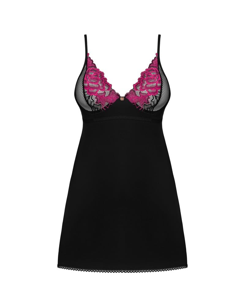 Obsessive Set Rosenty Negligé, Schwarz, M/L