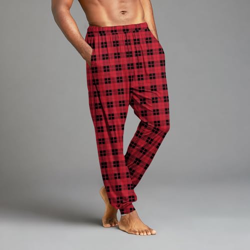 Mens Pajama Pants Lightweight Loose Fit Drawstring Plaid Pj Pant Lightweight With Pockets Sleepwear Pj Bottoms Casual3