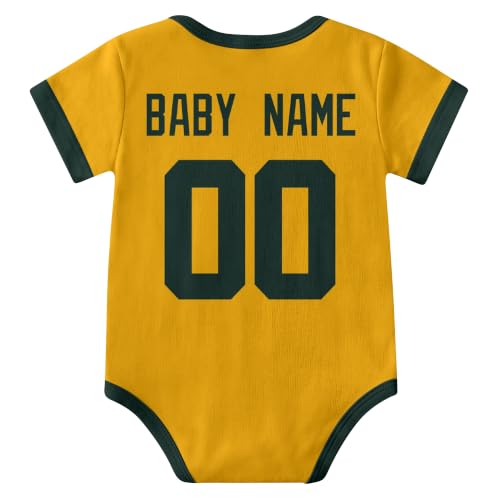 Image of KREDE Baby Clothes Custom Short Sleeves for Baby Boy Gifts | Custom Bodysuit with Number Name Gifts for Baby