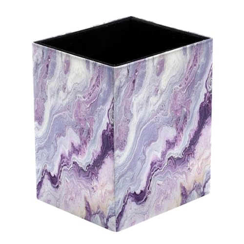 VAPOKF Portalápices para escritorio, con estampado de mármol lila, soportes para bolígrafos, brochas de maquillaje, almacenamiento de suministros de escritorio, organizador para oficina en casa