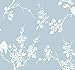 York Wallcoverings SS2593 Silhouettes Imperial Blossoms Branch Wallpaper Blue