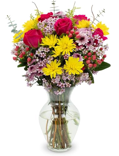 STARGAZER BARN Let's Celebrate Mother's Day Bouquet (Vase Included) - Hand-Tied in the USA - Fresh Flower Delivery for Birthday, Anniversary, Sympathy, Home Decor, Wedding