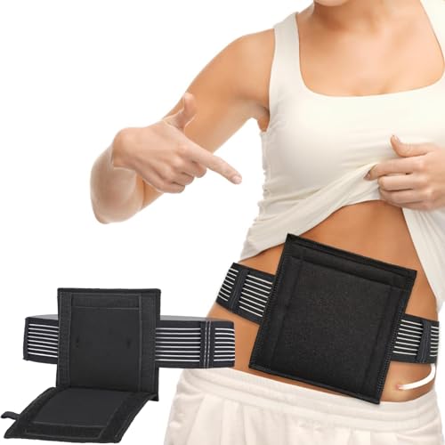 [2 Pack] Feeding Tube Belt PEG Tube Holder G-Tube Abdominal Belt Breathable Black with Slit for G Tube J Tube PEG Tube Supplies No More Taping The Tube