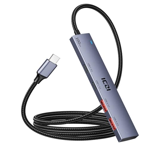 ICZI Hub USB C 3.2 10Gbps 4 Porte Sdoppiatore Adattatore 120cm con 2*USB-A e...