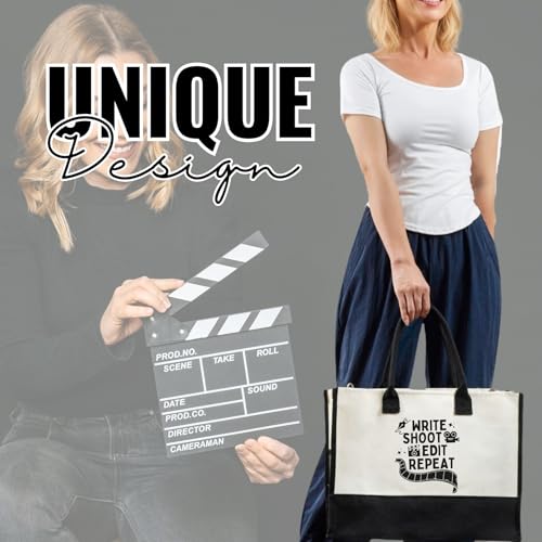 Bolsa Tote de lona para mujeres con cierre y correa miniatura 2