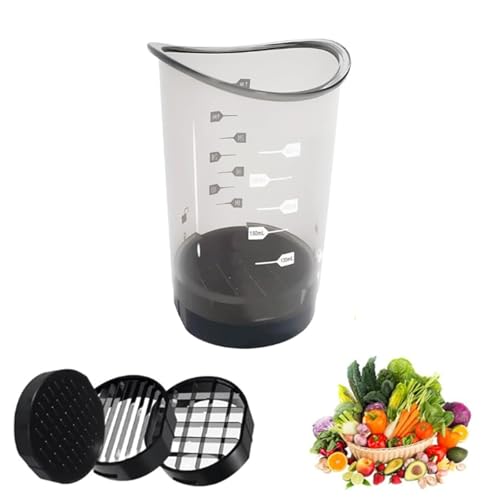Obstschneiderbecher, Multifunktionaler Edelstahl Apfelschneider, Obstschneider mit Behälter, Erdbeerschneider, Vegetable Chopper Hartgekochter Eierschneider Für Obst, Gemüse, Banane, Salat
