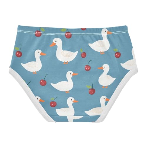 Wusikd White Ducks Girls' Underwear Cotton Red Cherries Girls Briefs Soft Toddler Underwear 2T2