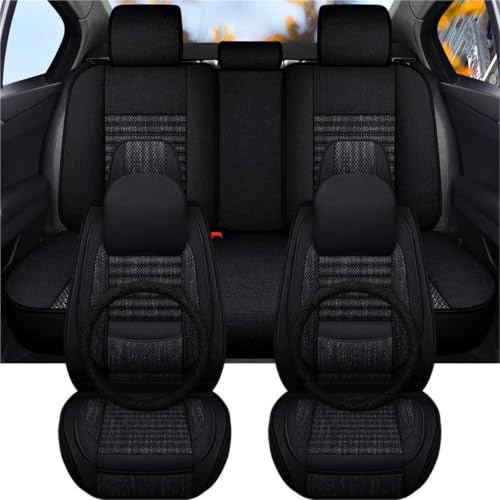 Housses de siège voiture universelles en lin premium pour habitacle élégant noir