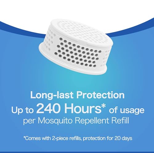 Mosquito Repellent Outdoor Patio, Bug Repellent Outdoor Electronic Mosquito Repeller for Camping Outing Hiking, Plant-Based Mosquito Control Device(2 Refill, Citronella)