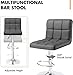 Kemon Bar Stools Modern PU Leather Height Adjustable Swivel Barstools Armless Kitchen Counter Bar Chairs Hydraulic Island Bar Stools with Back and Footrest Set of 2(Grey)