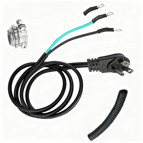 Dishwasher Power Cord 6FT 3x16 AWG Right Angle Plug UL Certified Replacement Cord Kit W11365014 AP6981312
