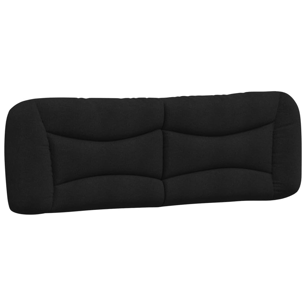 vidaXL Cabecero de Cama Acolchado, Cabecera Decorativa para Somier, Cabezal para Estructura de Cama, Mueble para Dormitorio, Tela Negro 160 cm