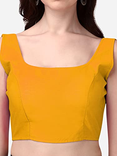 Image of Vihu Fashion Plain Sleeveless Pattern Readymade Blouse U Neck Choli