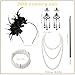 ZhengYuFa 1920s Accessories for Women, Feather Headband Fashion Roaring 20's Theme Set, Pearl Necklace Jewelry Cigarette Rod Black
