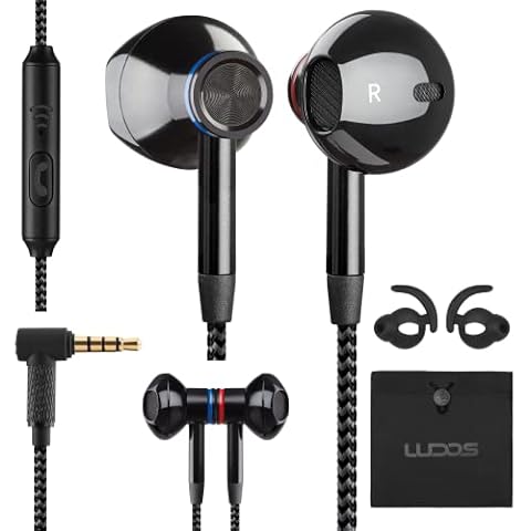 LUDOS NOVA Kopfhörer In Ear Kopfhörer mit Kabel und Mikrofon Cover