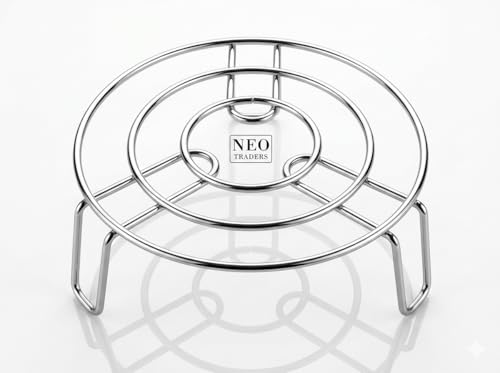 Image of Steel High Baking Rack Cake Drying Stand for Pastry Bread Cookies Cooling Grid Tray (High + Low)