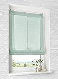 Brondy - Tenda a pacchetto con occhielli, colore: verde, semitrasparente, effetto lino, co...